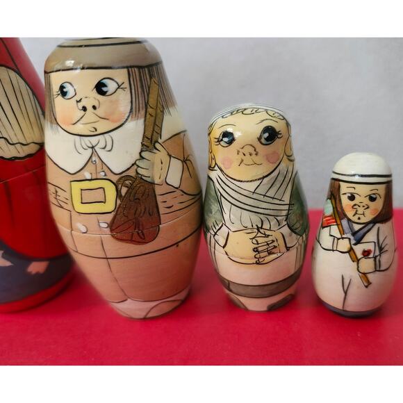 Lot 5 Vintage Authentic Models Civil War Russian Nesting Dolls Painted Soldier - Picture 3 of 8